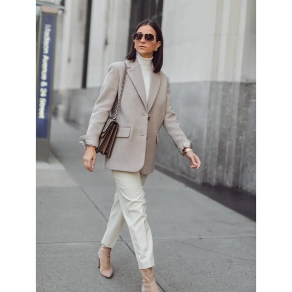 & Other Stories Felted Blazer in Beige, size 44. Fits like size 12 - Picture 2 of 9